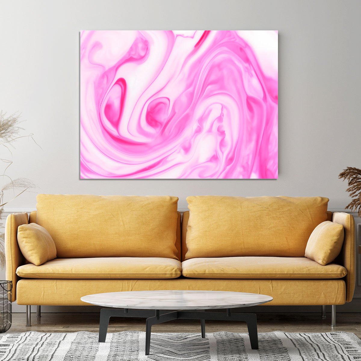 Pink Abstract Swirl Canvas Print or Poster