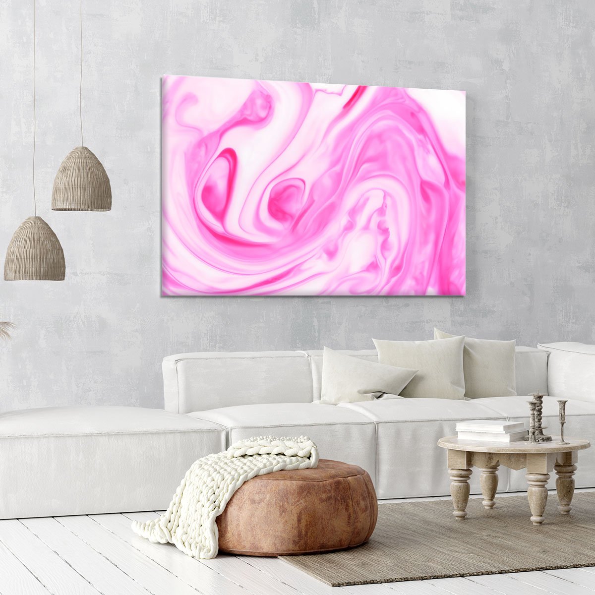 Pink Abstract Swirl Canvas Print or Poster