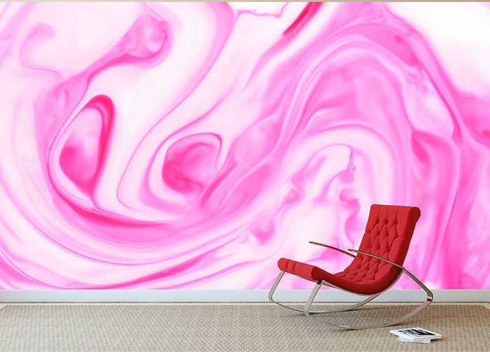 Pink Abstract Swirl Wall Mural Wallpaper