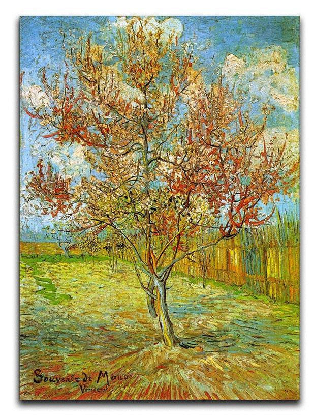 Pink Peach Tree in Blossom Reminiscence of Mauve by Van Gogh Canvas Print & Poster  - Canvas Art Rocks - 1
