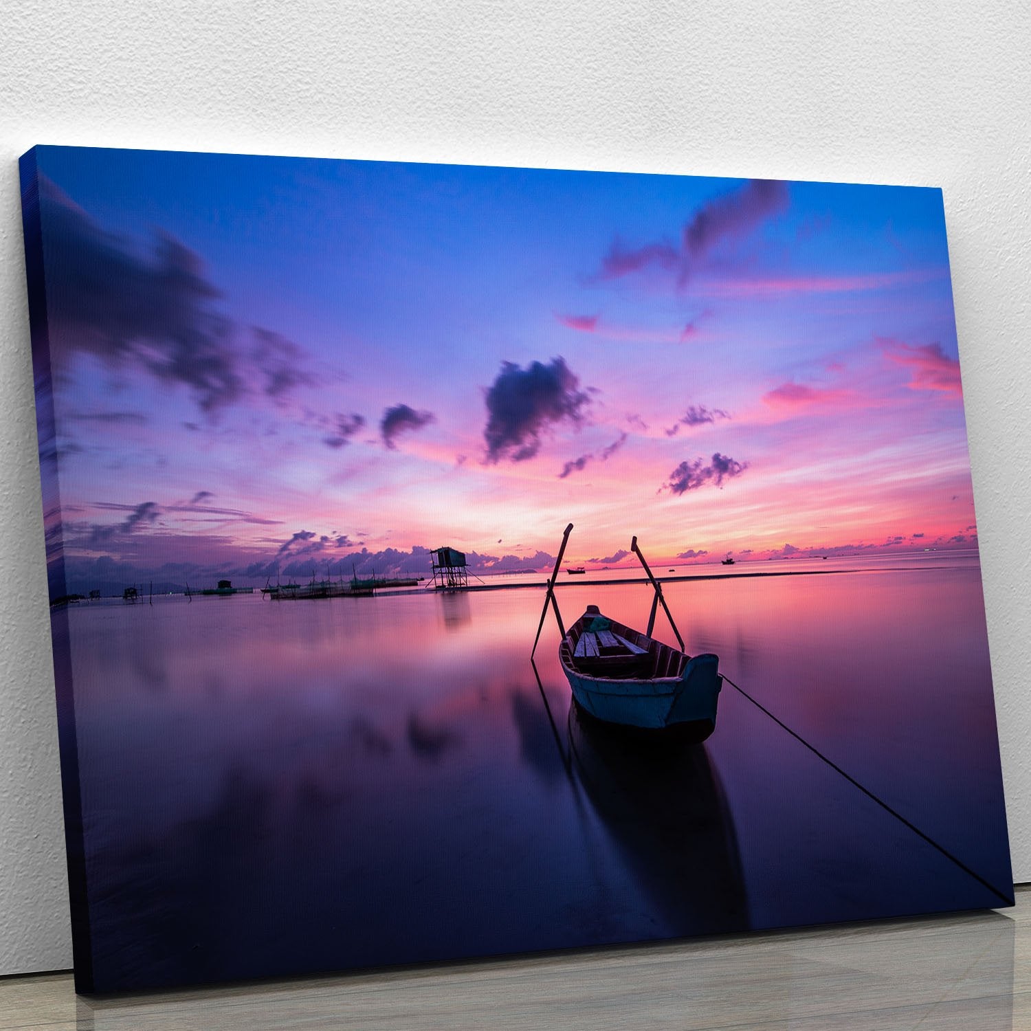 Pink Sunrise Over Lake Canvas Print or Poster