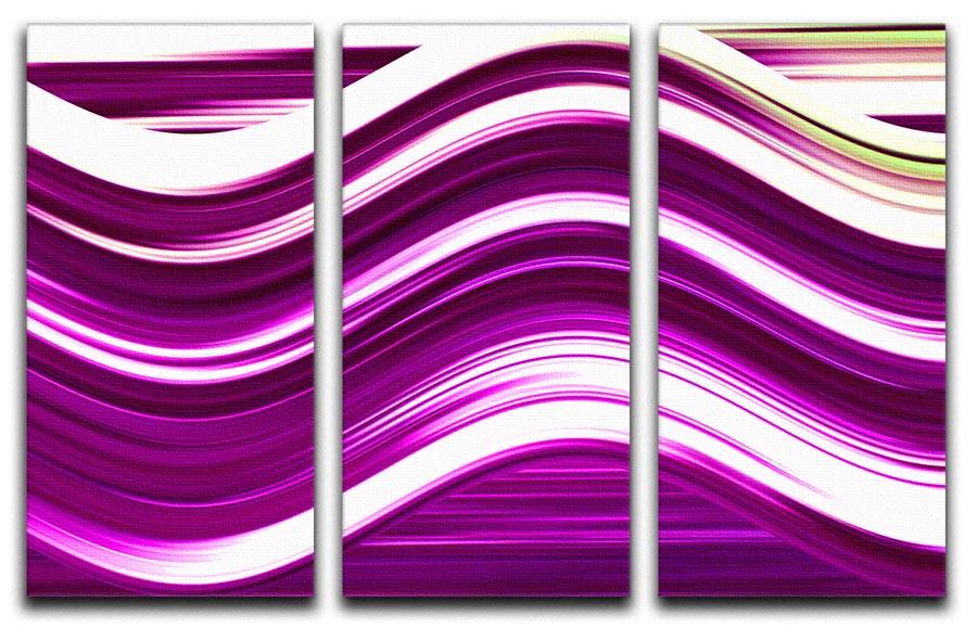 Pink Wave 3 Split Panel Canvas Print - Canvas Art Rocks - 1