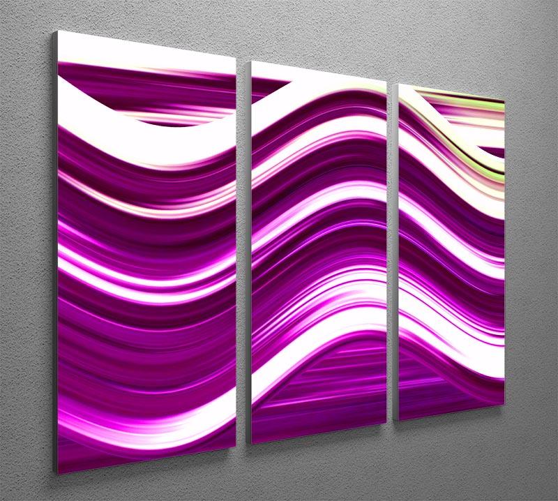 Pink Wave 3 Split Panel Canvas Print - Canvas Art Rocks - 2