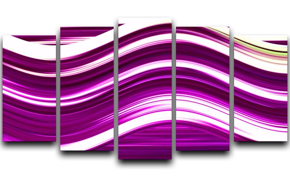 Pink Wave 5 Split Panel Canvas - Canvas Art Rocks - 1