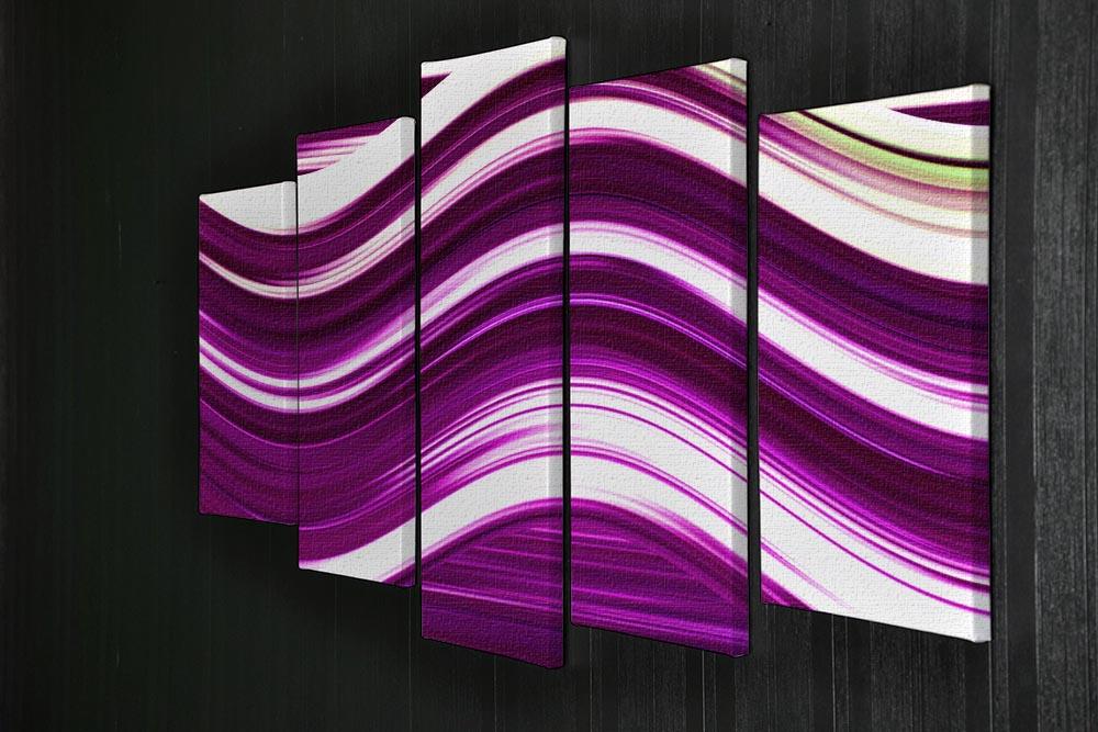 Pink Wave 5 Split Panel Canvas - Canvas Art Rocks - 2