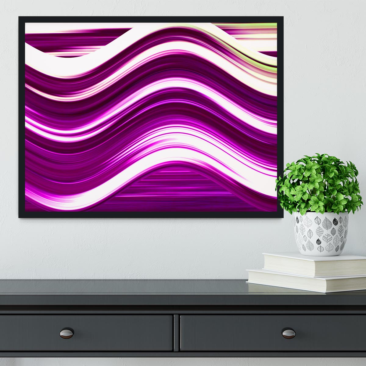 Pink Wave Framed Print - Canvas Art Rocks - 2