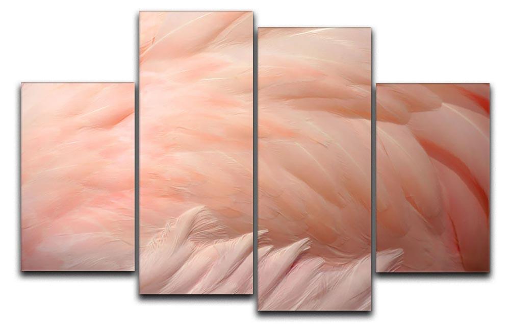 Pink flamingo feathers 4 Split Panel Canvas - Canvas Art Rocks - 1