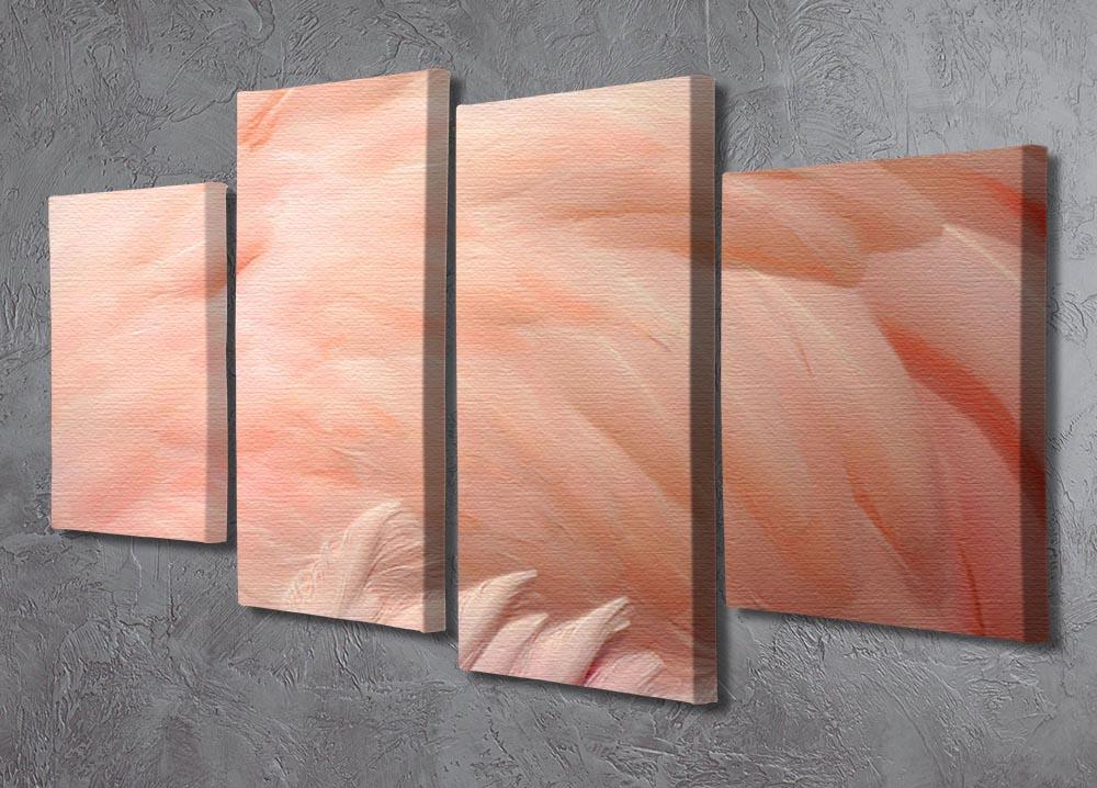 Pink flamingo feathers 4 Split Panel Canvas - Canvas Art Rocks - 2
