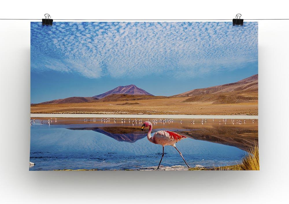 Pink flamingo walking through scene Canvas Print or Poster - Canvas Art Rocks - 2