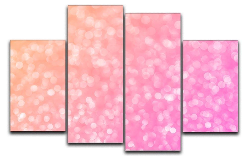 Pink glitter christmas abstract 4 Split Panel Canvas  - Canvas Art Rocks - 1
