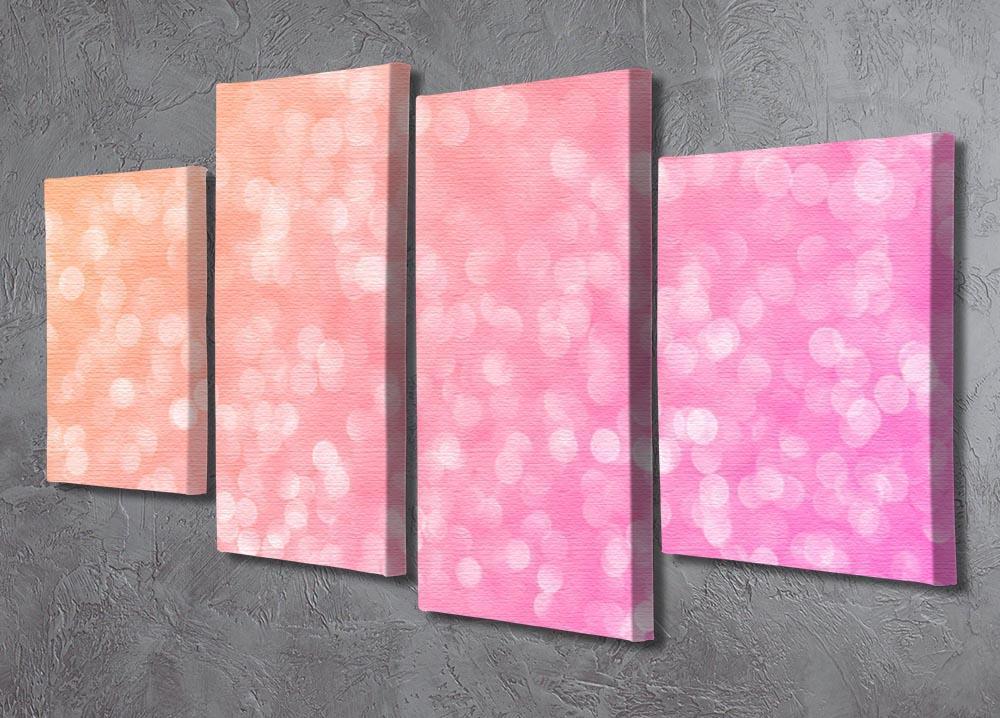 Pink glitter christmas abstract 4 Split Panel Canvas  - Canvas Art Rocks - 2