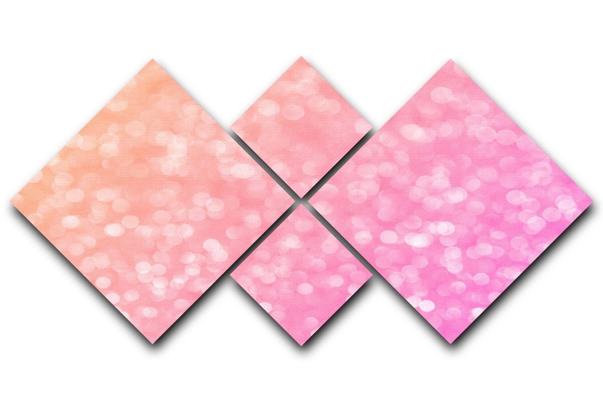Pink glitter christmas abstract 4 Square Multi Panel Canvas  - Canvas Art Rocks - 1