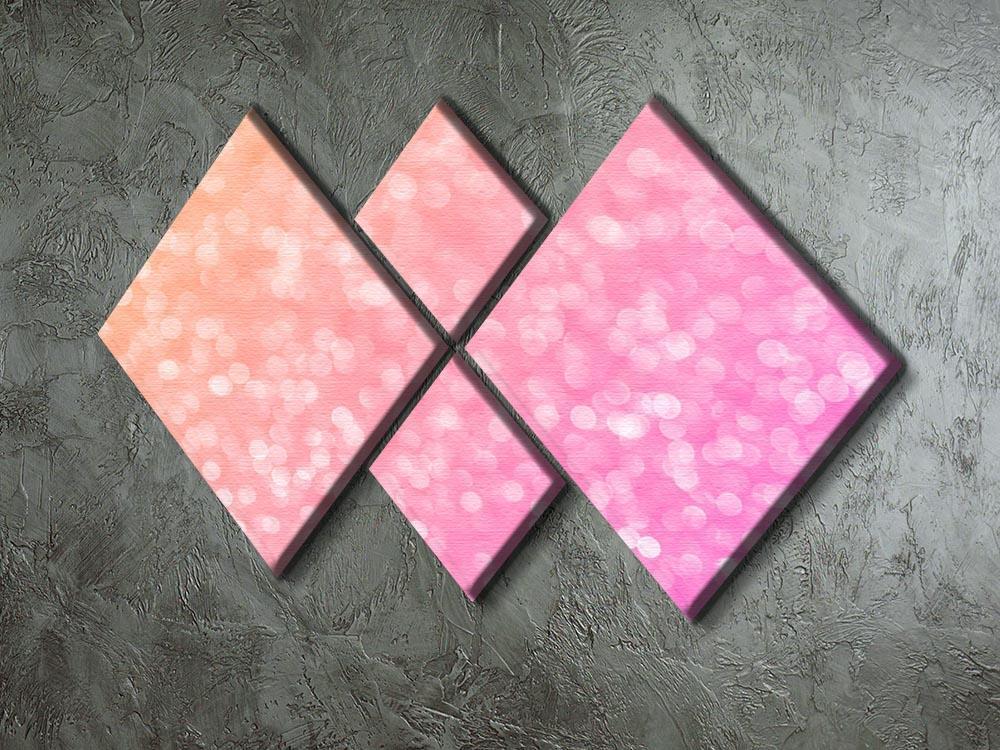 Pink glitter christmas abstract 4 Square Multi Panel Canvas  - Canvas Art Rocks - 2
