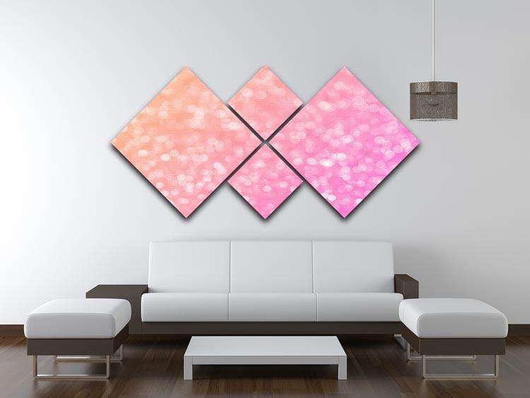 Pink glitter christmas abstract 4 Square Multi Panel Canvas  - Canvas Art Rocks - 3