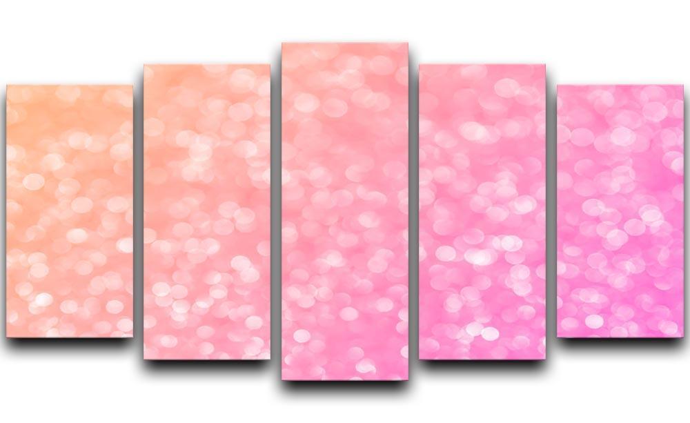 Pink glitter christmas abstract 5 Split Panel Canvas  - Canvas Art Rocks - 1