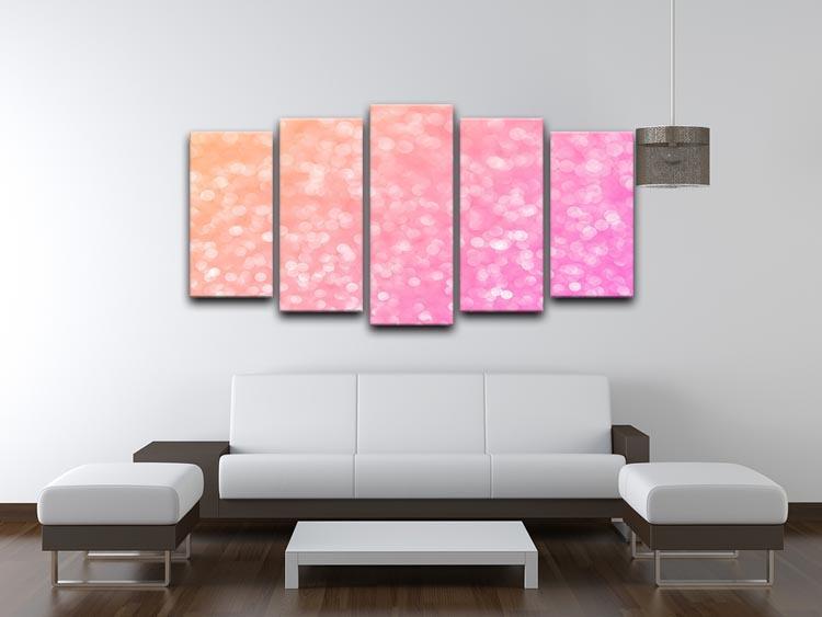 Pink glitter christmas abstract 5 Split Panel Canvas  - Canvas Art Rocks - 3