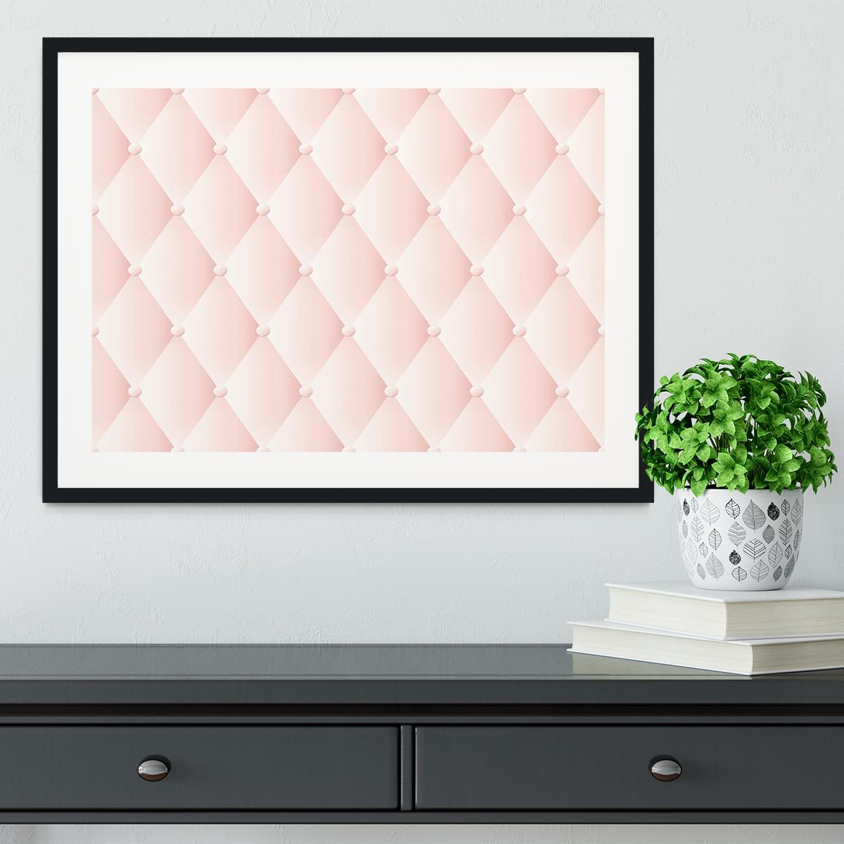 Pink upholstery vector abstract Framed Print - Canvas Art Rocks - 1