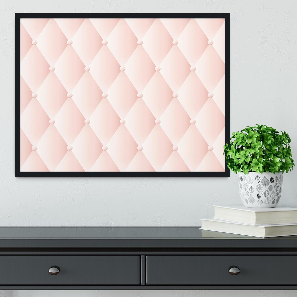 Pink upholstery vector abstract Framed Print - Canvas Art Rocks - 2
