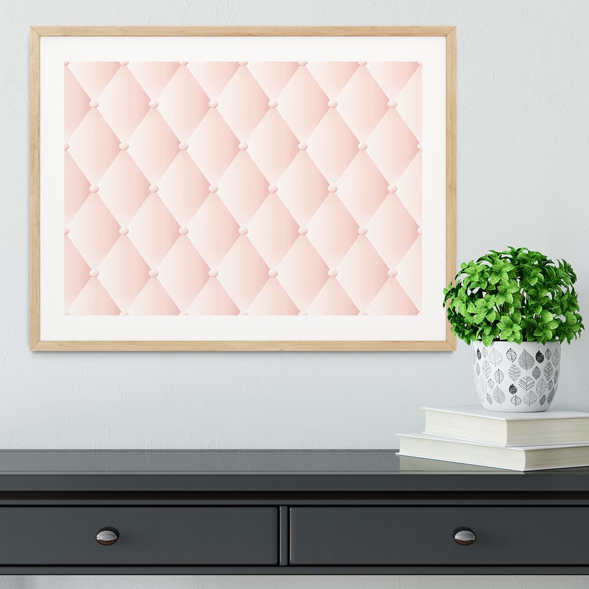 Pink upholstery vector abstract Framed Print - Canvas Art Rocks - 3
