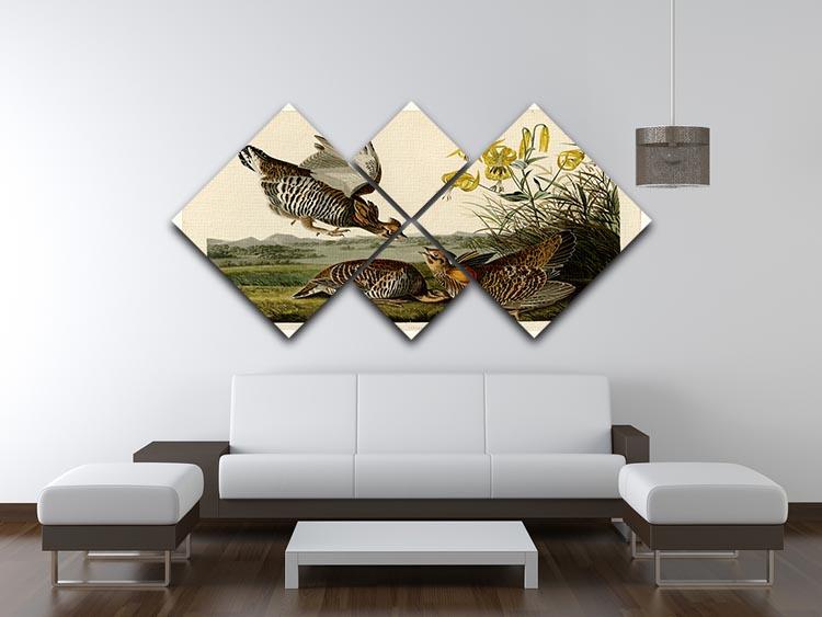 Pinnated Grouse by Audubon 4 Square Multi Panel Canvas - Canvas Art Rocks - 3