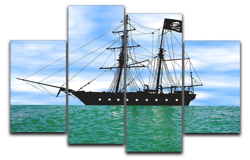 Pirate ship at anchor 4 Split Panel Canvas  - Canvas Art Rocks - 1