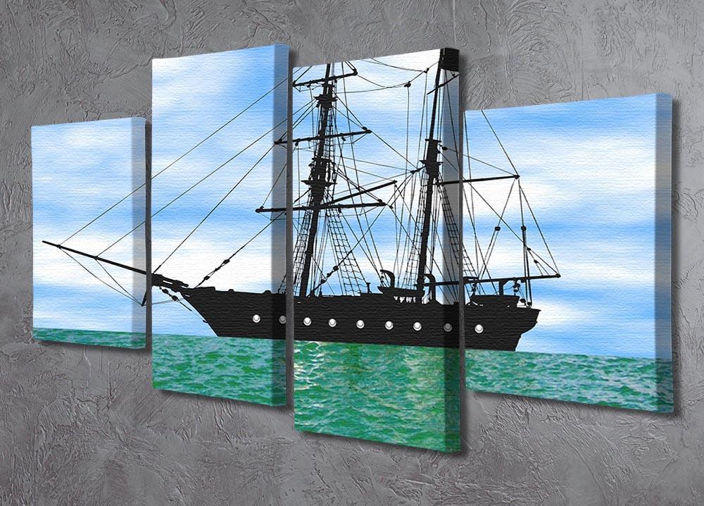 Pirate ship at anchor 4 Split Panel Canvas - Canvas Art Rocks - 2