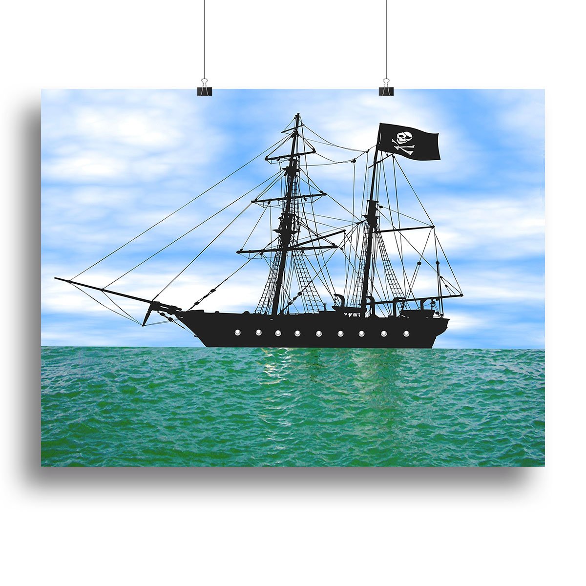 Pirate ship at anchor Canvas Print or Poster