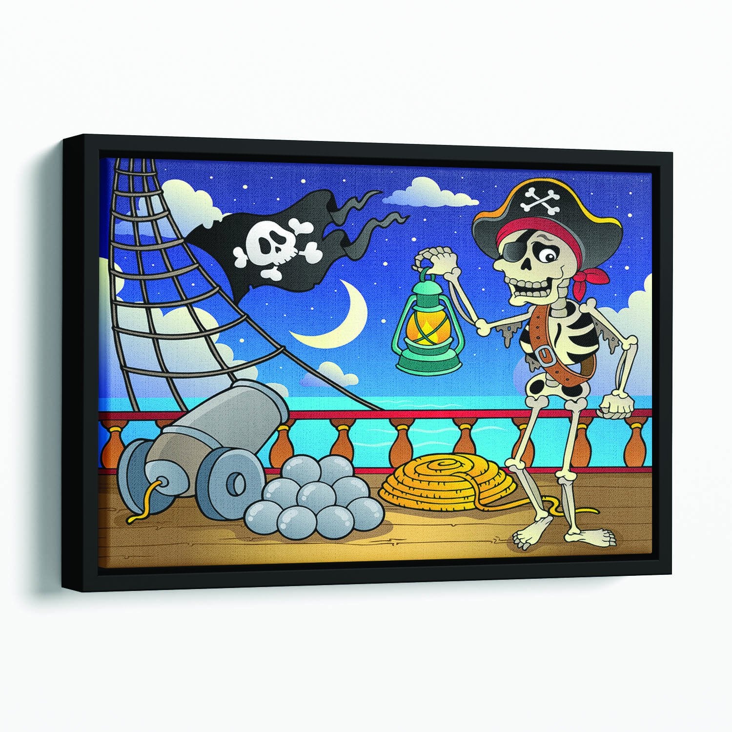 Pirate ship deck theme 6 Floating Framed Canvas