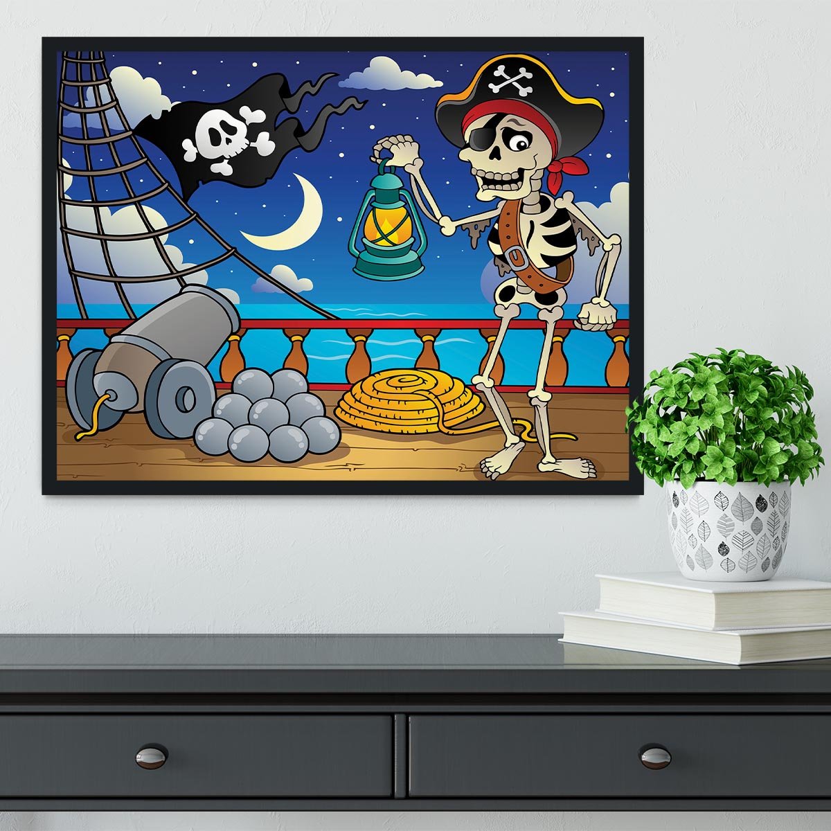 Pirate ship deck theme 6 Framed Print - Canvas Art Rocks - 2