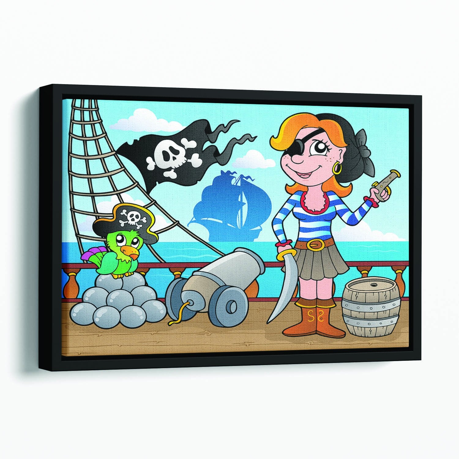 Pirate ship deck theme 8 Floating Framed Canvas