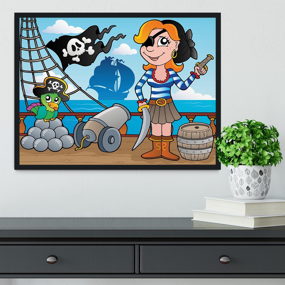Pirate ship deck theme 8 Framed Print - Canvas Art Rocks - 2