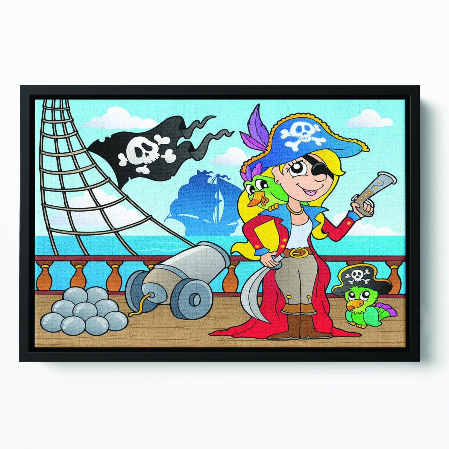 Pirate ship deck theme 9 Floating Framed Canvas