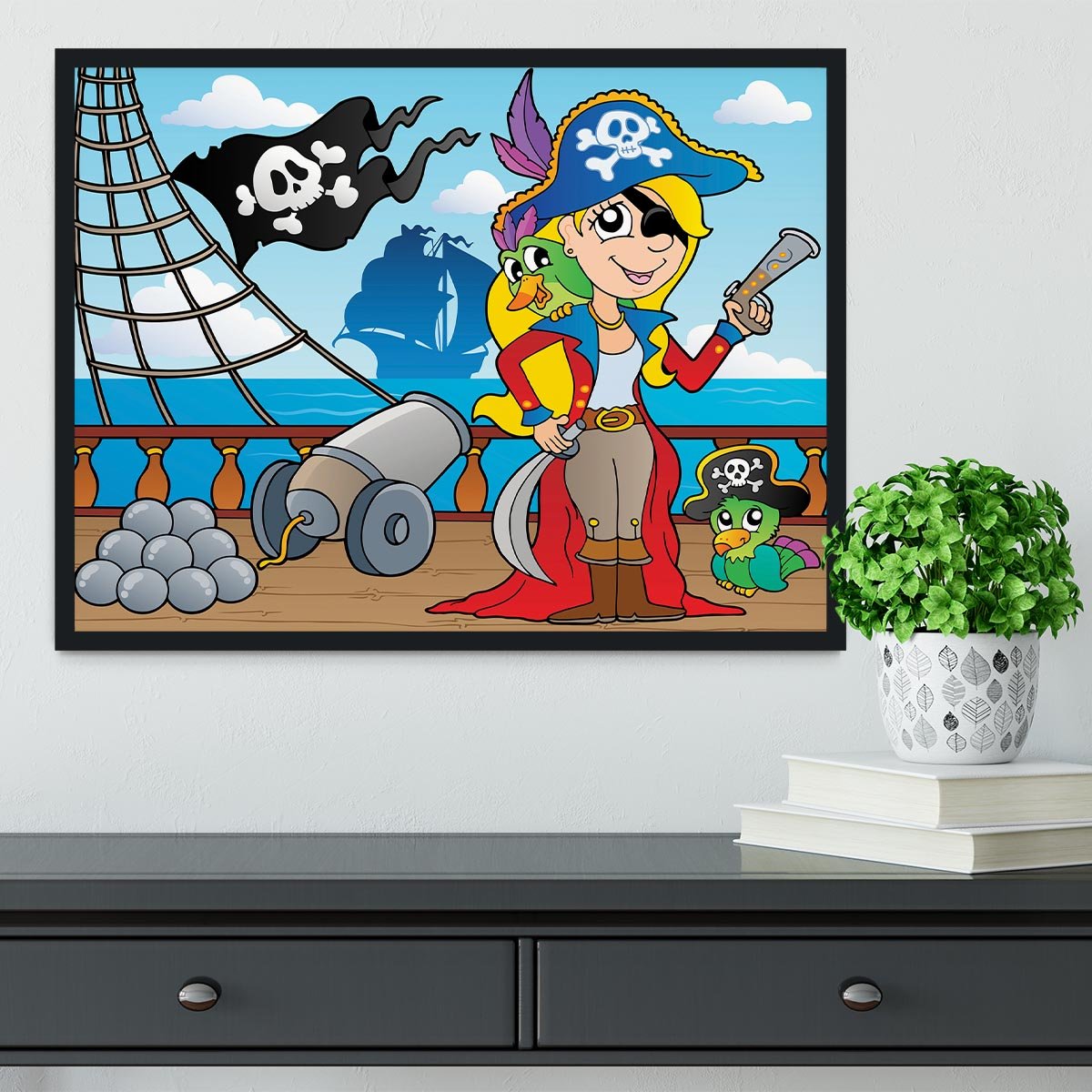 Pirate ship deck theme 9 Framed Print - Canvas Art Rocks - 2