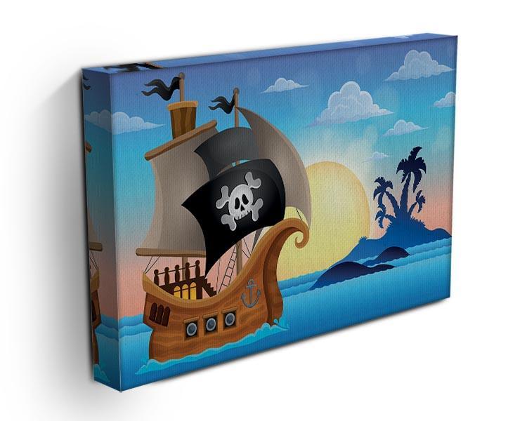 Pirate ship near small island 4 Canvas Print or Poster - Canvas Art Rocks - 3