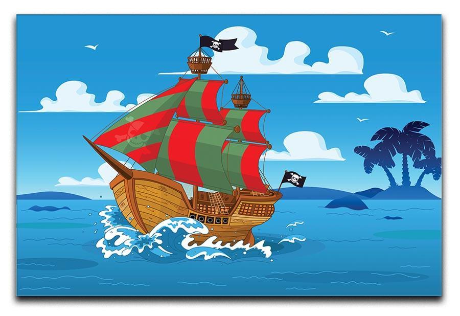 Pirate ship sails the seas Canvas Print or Poster  - Canvas Art Rocks - 1