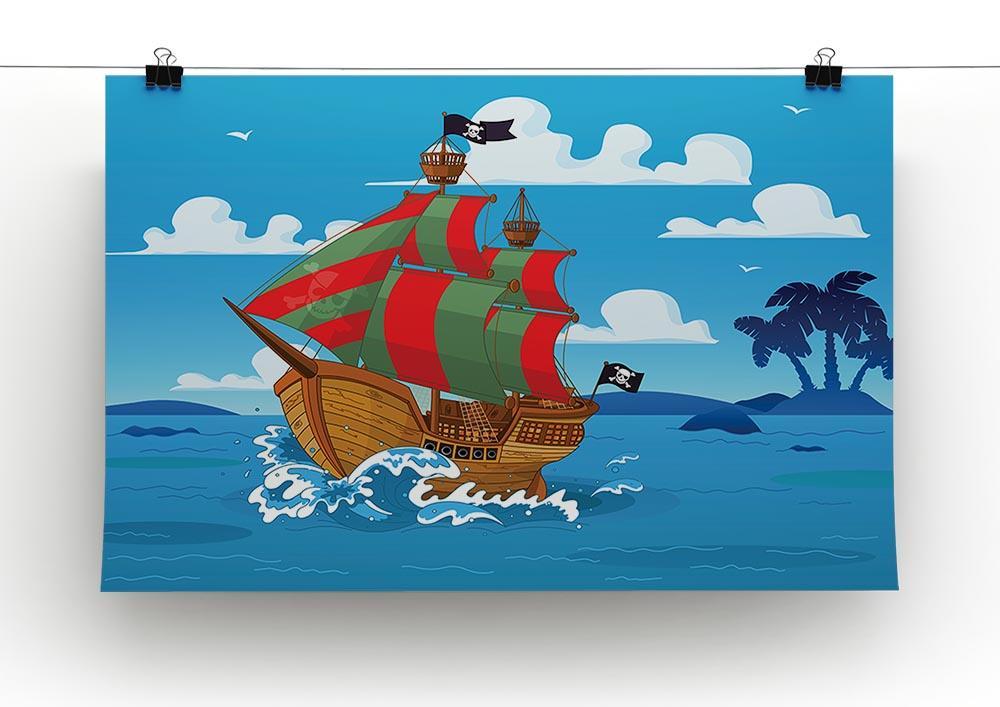 Pirate ship sails the seas Canvas Print or Poster - Canvas Art Rocks - 2