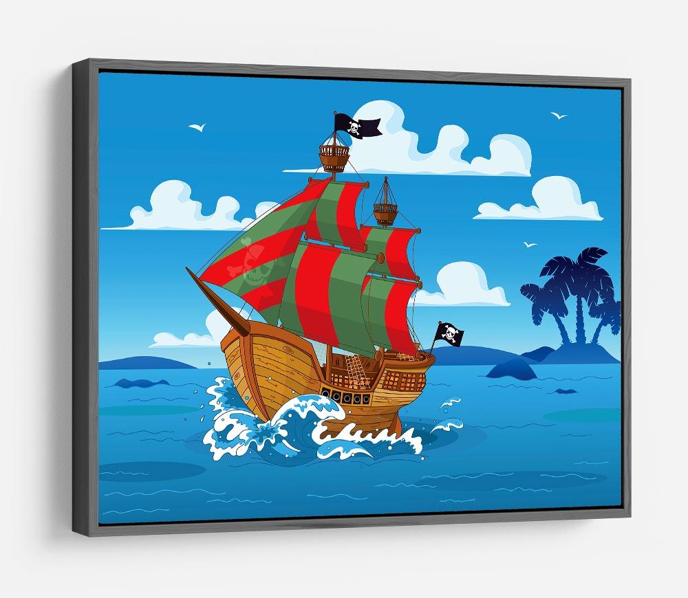 Pirate ship sails the seas HD Metal Print