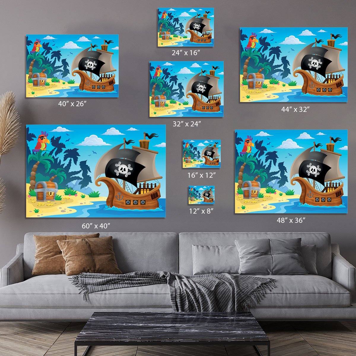 Pirate ship topic image 5 Canvas Print or Poster