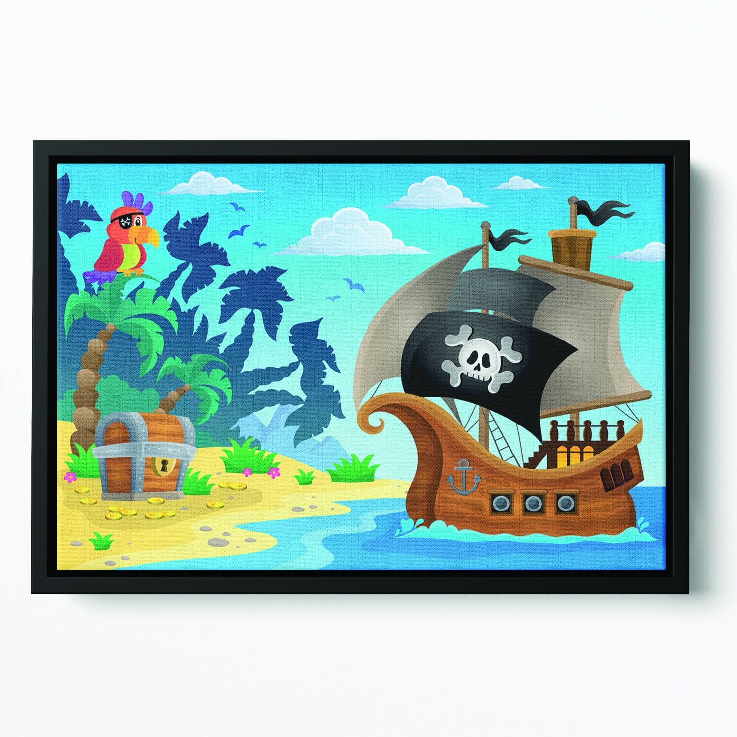 Pirate ship topic image 5 Floating Framed Canvas