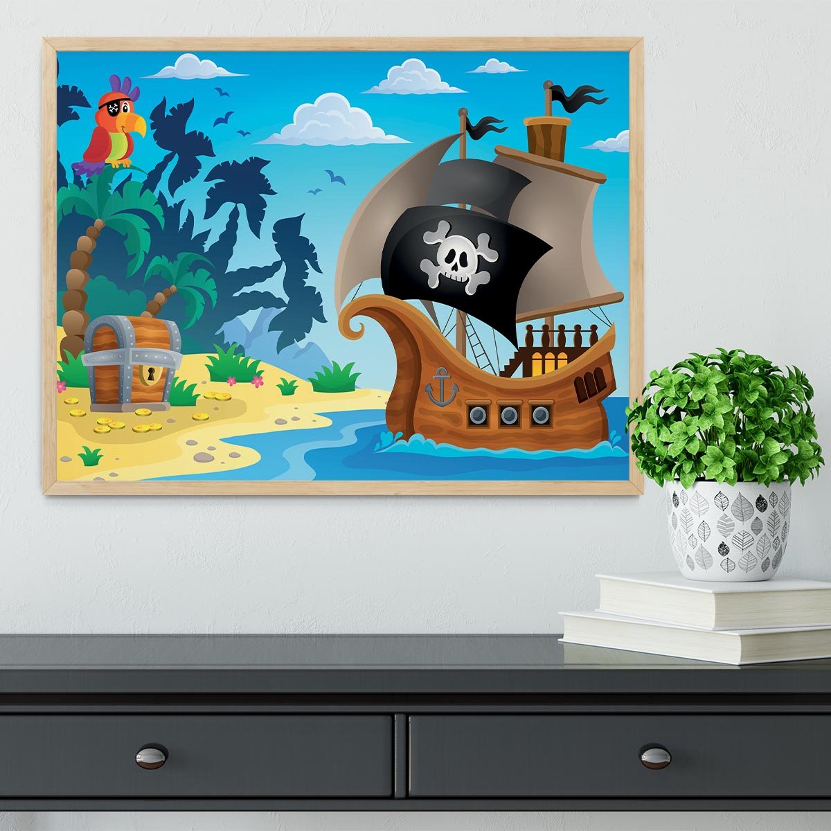 Pirate ship topic image 5 Framed Print - Canvas Art Rocks - 4