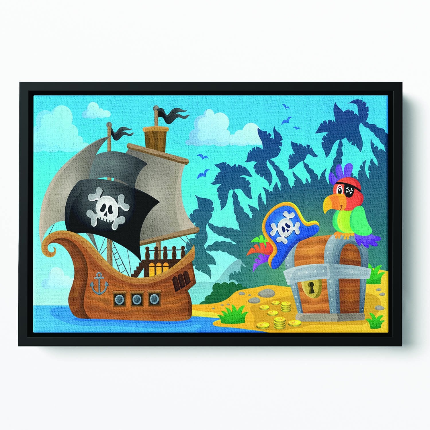 Pirate ship topic image 6 Floating Framed Canvas