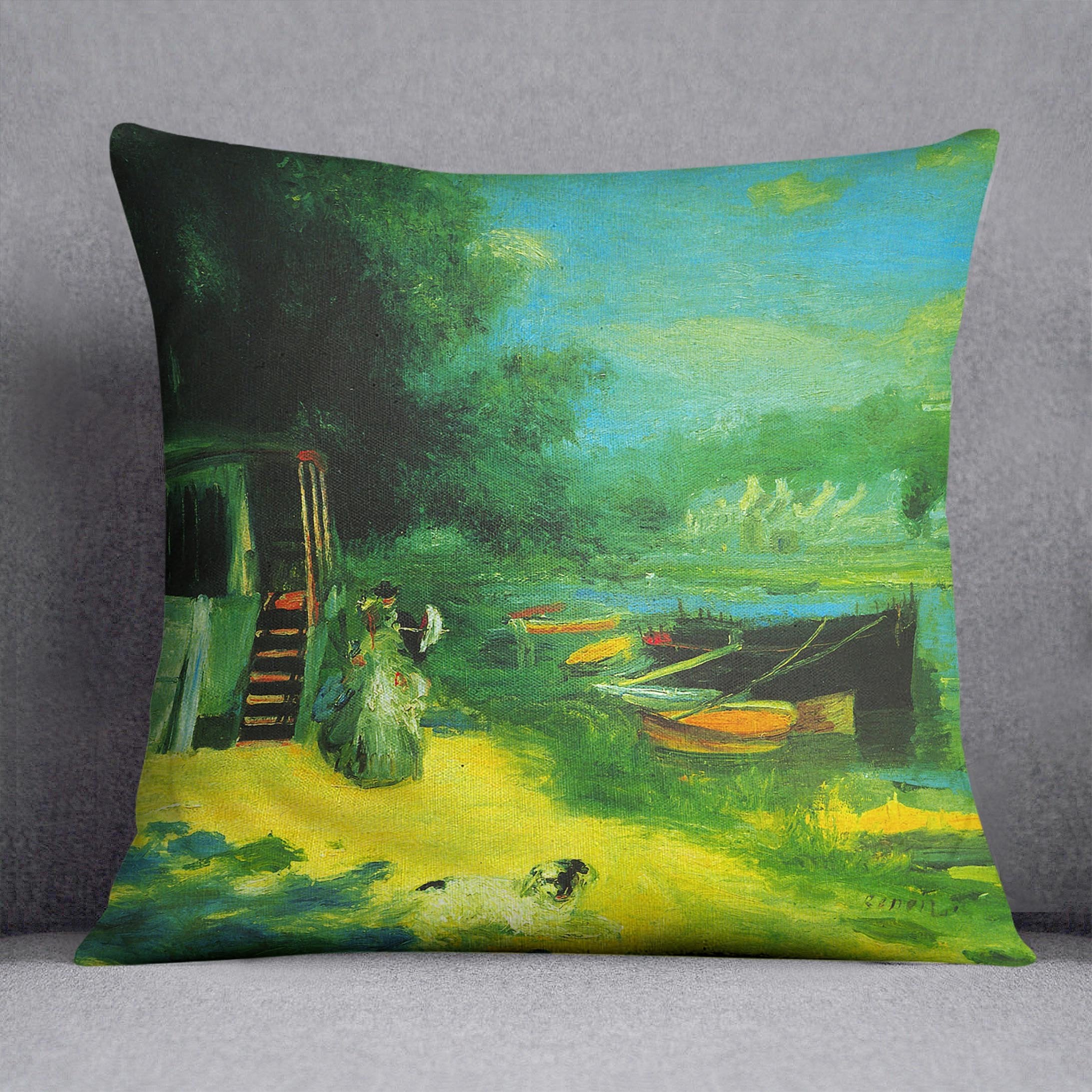Place for Bading by Renoir Throw Pillow
