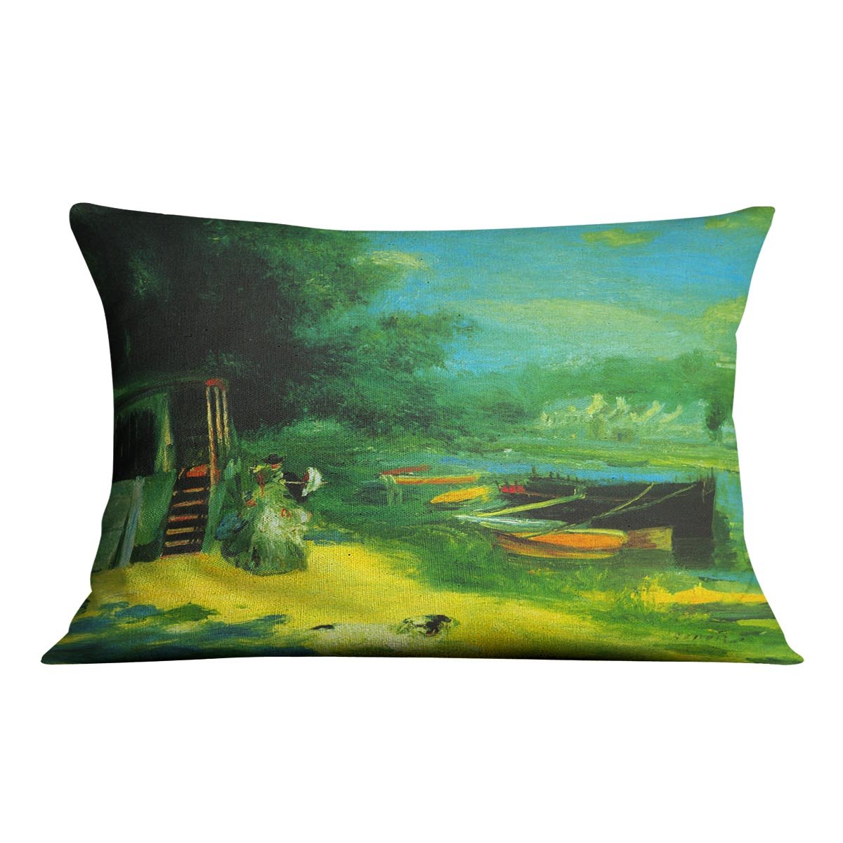 Place for Bading by Renoir Throw Pillow