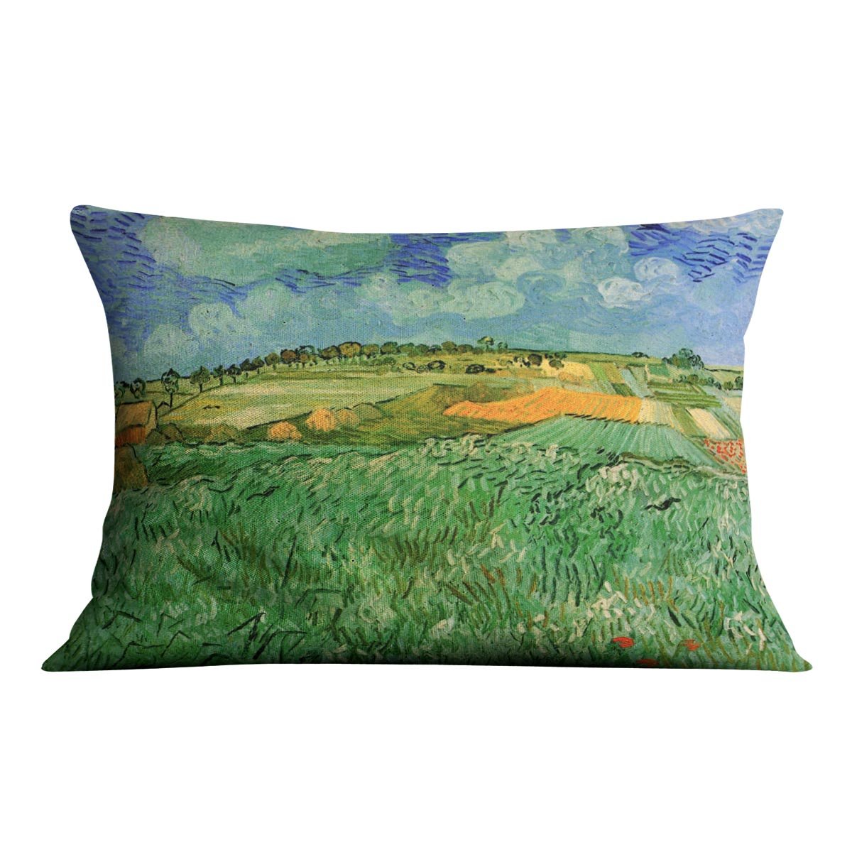 Plain Near Auvers by Van Gogh Throw Pillow