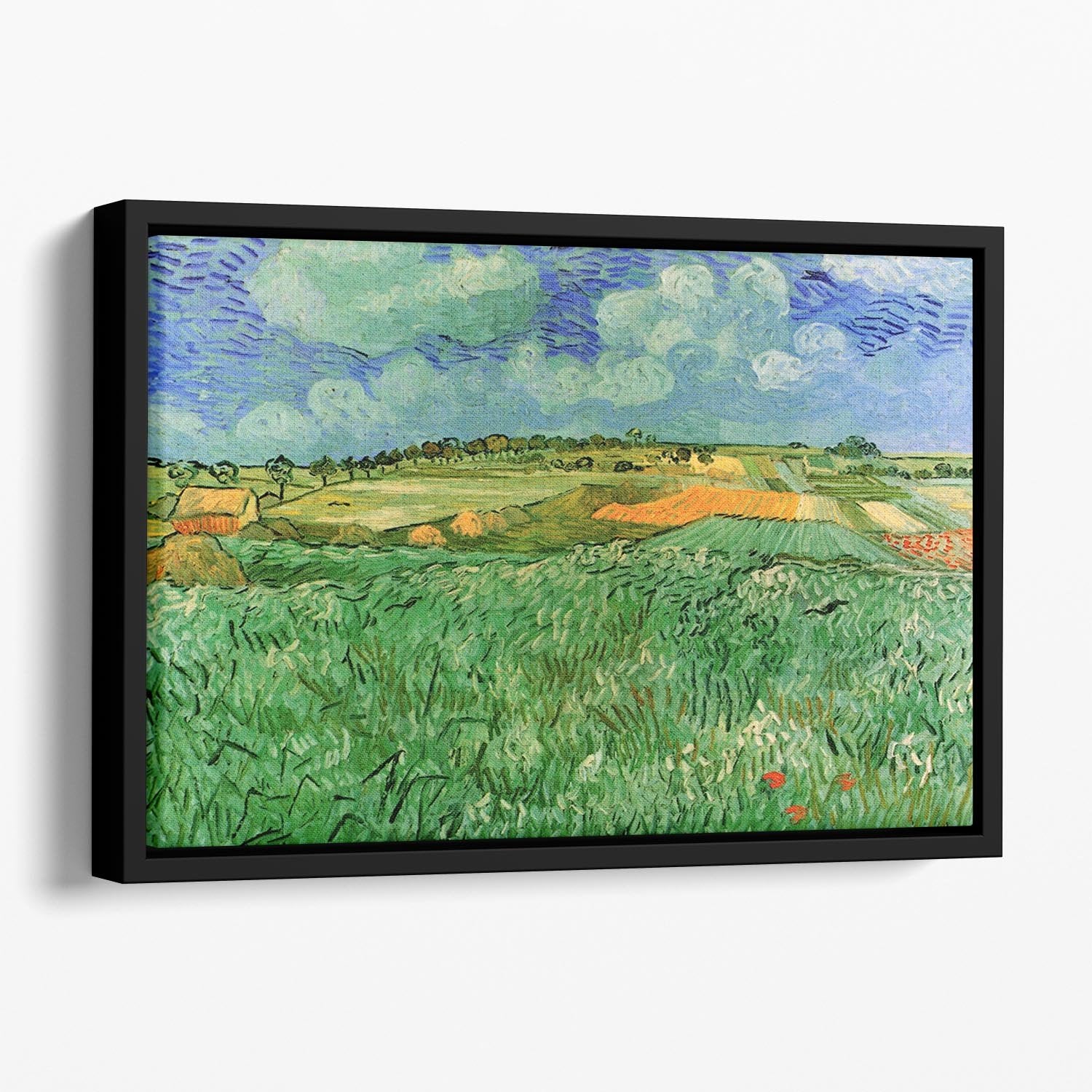 Plain Near Auvers by Van Gogh Floating Framed Canvas