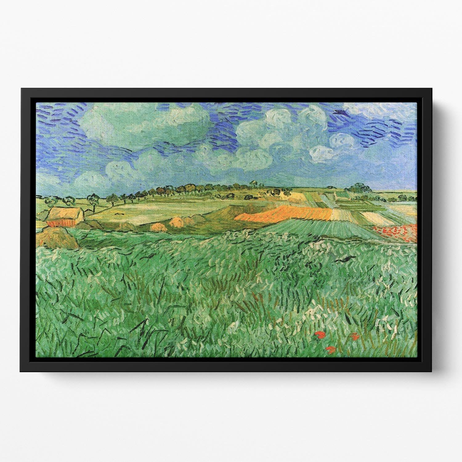 Plain Near Auvers by Van Gogh Floating Framed Canvas