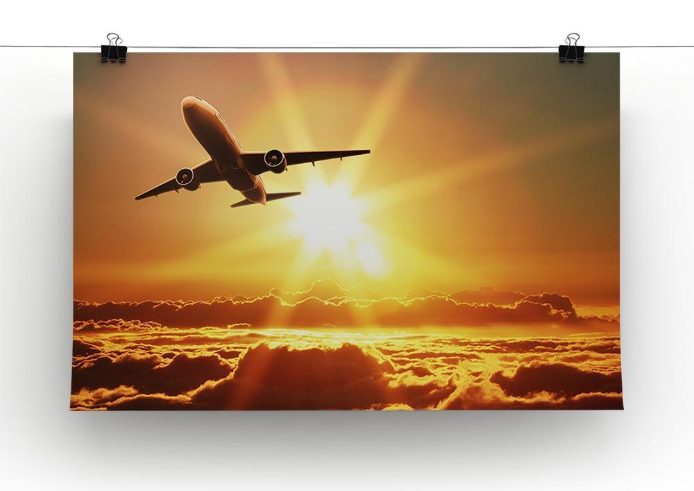 Plane takes off at sunrise Canvas Print or Poster - Canvas Art Rocks - 2