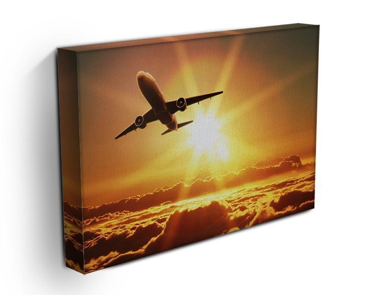 Plane takes off at sunrise Canvas Print or Poster - Canvas Art Rocks - 3