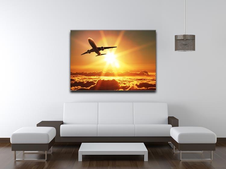 Plane takes off at sunrise Canvas Print or Poster - Canvas Art Rocks - 4