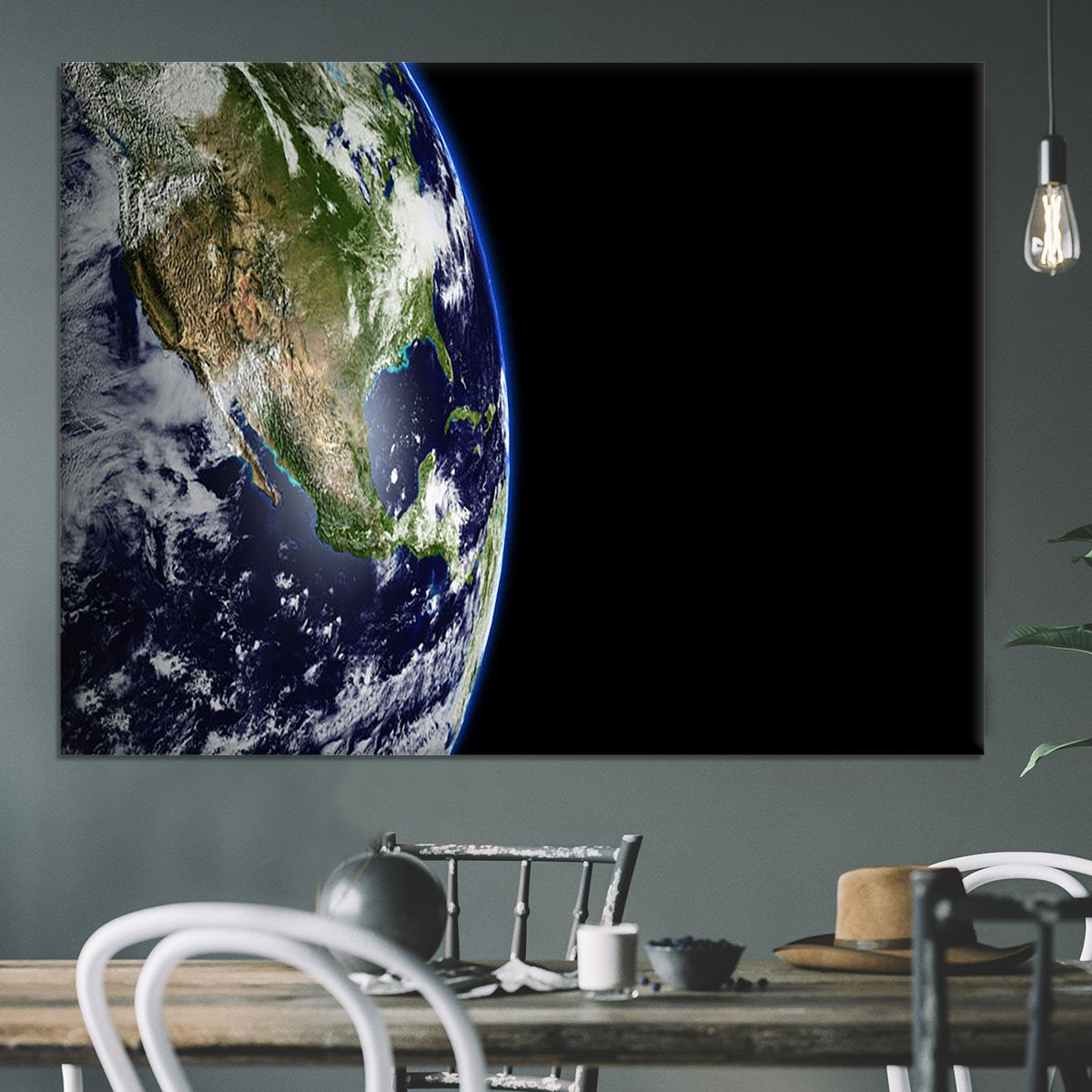 Planet Earth in universe or space Canvas Print or Poster
